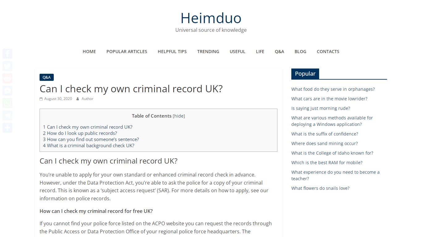 Can I check my own criminal record UK? – Heimduo